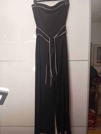 Combinaison pantalon noire bustier-Taille S/36-Soirée chic