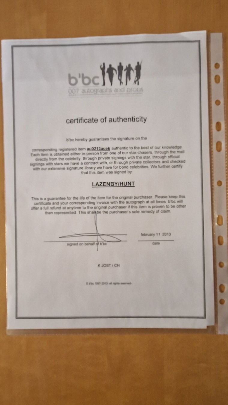 Autogramme: George Lazenby / Peter R. Hunt, Original Autogramme – Gebraucht aus Salmsach von aacs65 1