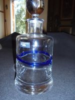 Glas Wasserkaraffe mit Zapfen "Leonardo" 1 Lt. blauer Rand