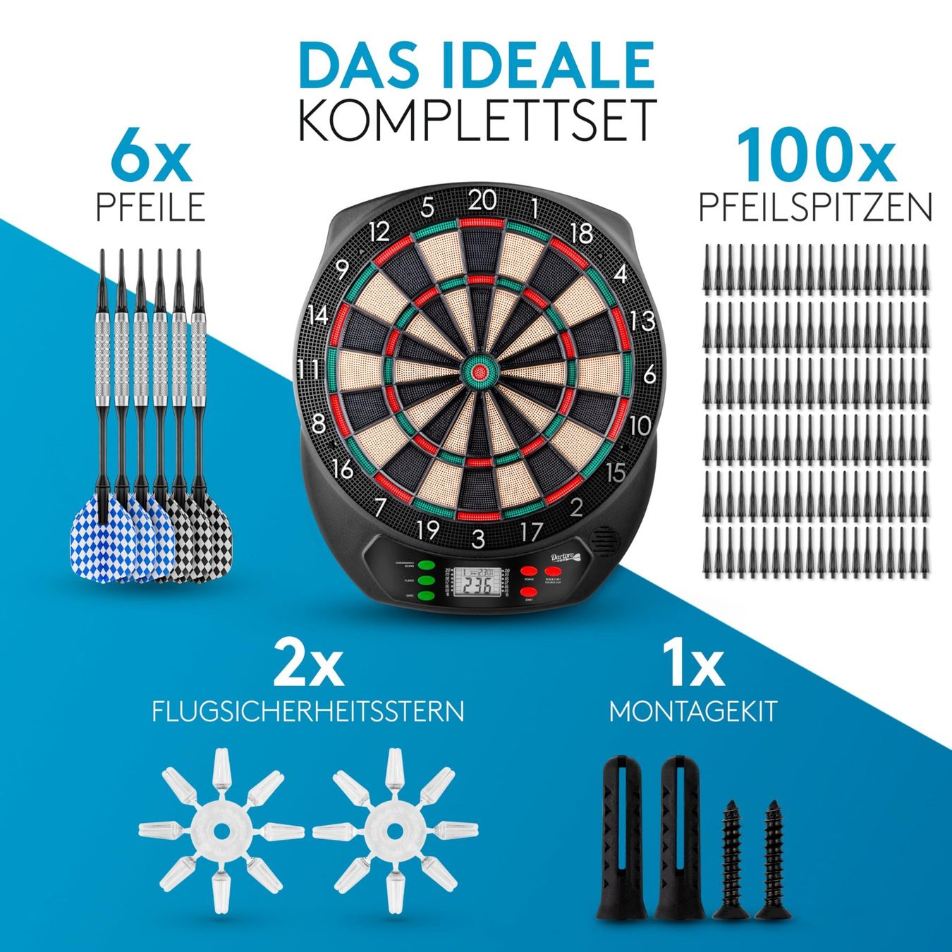 Tir à l'arc: Elektronische Dartscheibe Dartautomat 65 Spiele LCD Display – Neuf avec emballage d'origine à Herisau par Serenco 1