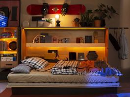 Schrankbett MARIE Horizontal mit LED Beleuchtung - 120x200cm