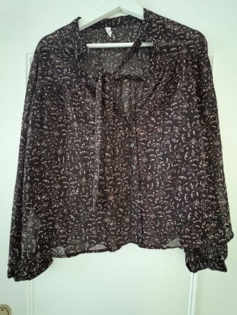 Damen Bluse MNG schwarz gemustert Grösse S guter Zustand