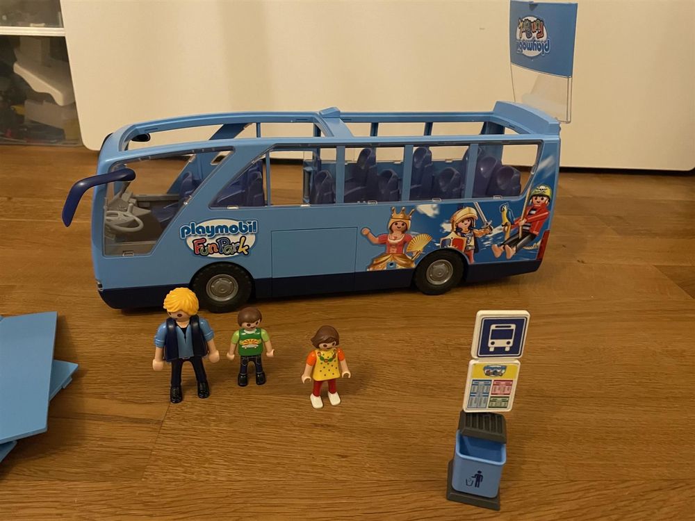 Playmobil 9117 – Bus Fun Park édition Limitée – Avec 3 Personnages Et Arrêt De Bus