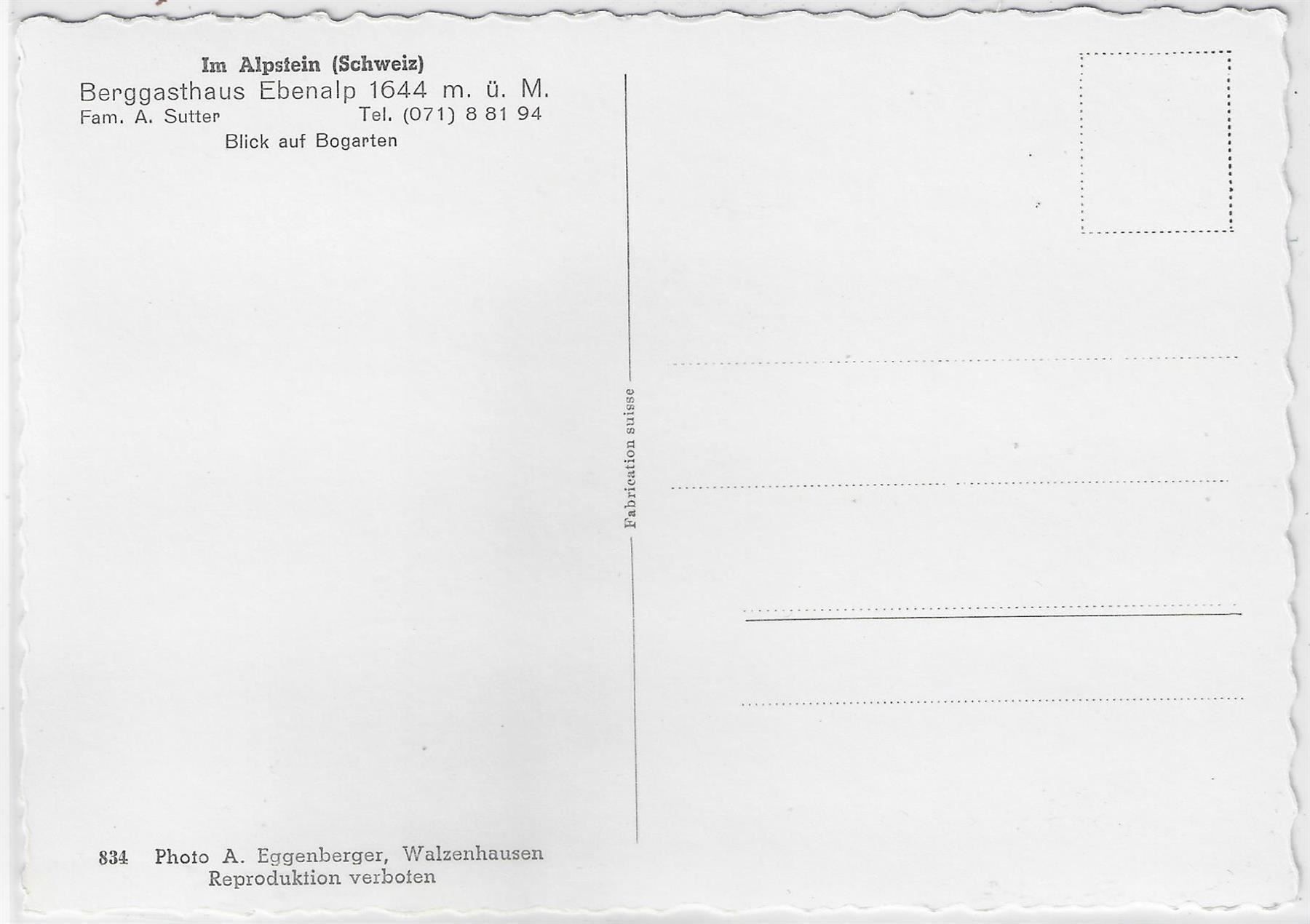 Cartoline postali: Im Alpstein - Berggasthaus Ebenalp – Antico da Ettingen venduto da Kartenplanet 1