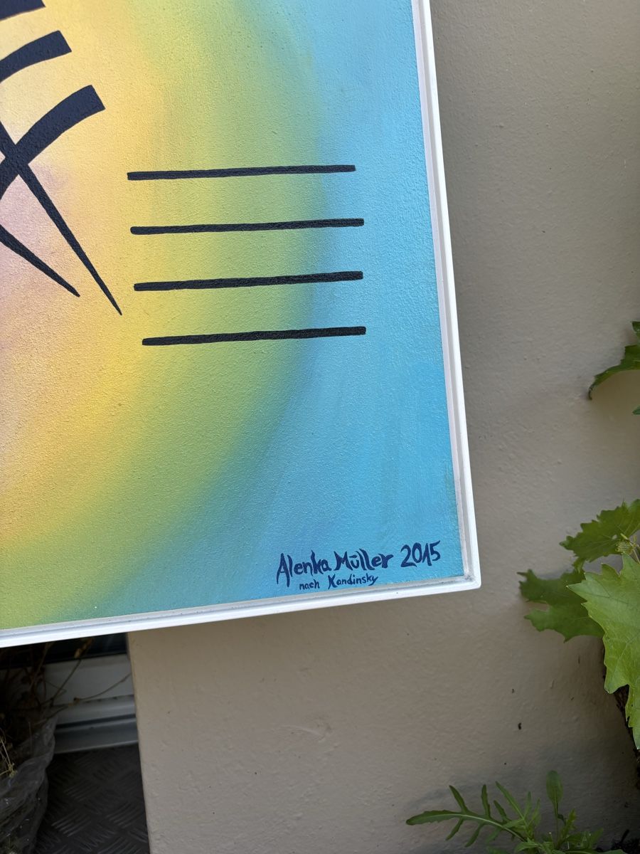 Dipinti: Gelb-Rot-Blau freie Interpretation nach Kandinsky – Nuovo e nell'imballaggio originale da Arlesheim venduto da alenka98 1