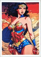 Death NYC Ltd Ed Pop Art Druck " Hokusai Wave Wonder Woman
