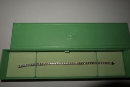 Swarovski Tennis Armband Goldlegierung Rundschliff Weiss