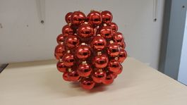 Festliche Weihnachtskugel-Vase, Rot -