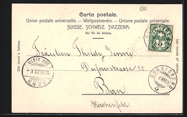 Cartoline postali: Passepartout-Lithographie Schwarzenbühl – Usato da Berlin venduto da bartko-reher 1