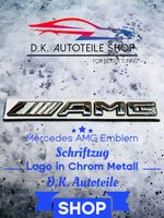 Mercedes AMG Emblem Schriftzug Neu in Chrom/Schwarz Metall