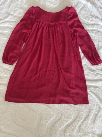 Robe d'été bordeaux, manches longues, idéale mi-saison!