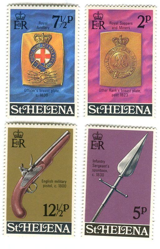Tutti i francobolli: Briefmarken "Waffen". St. Helena – Nuovo e nell'imballaggio originale da Basel venduto da Butsch5