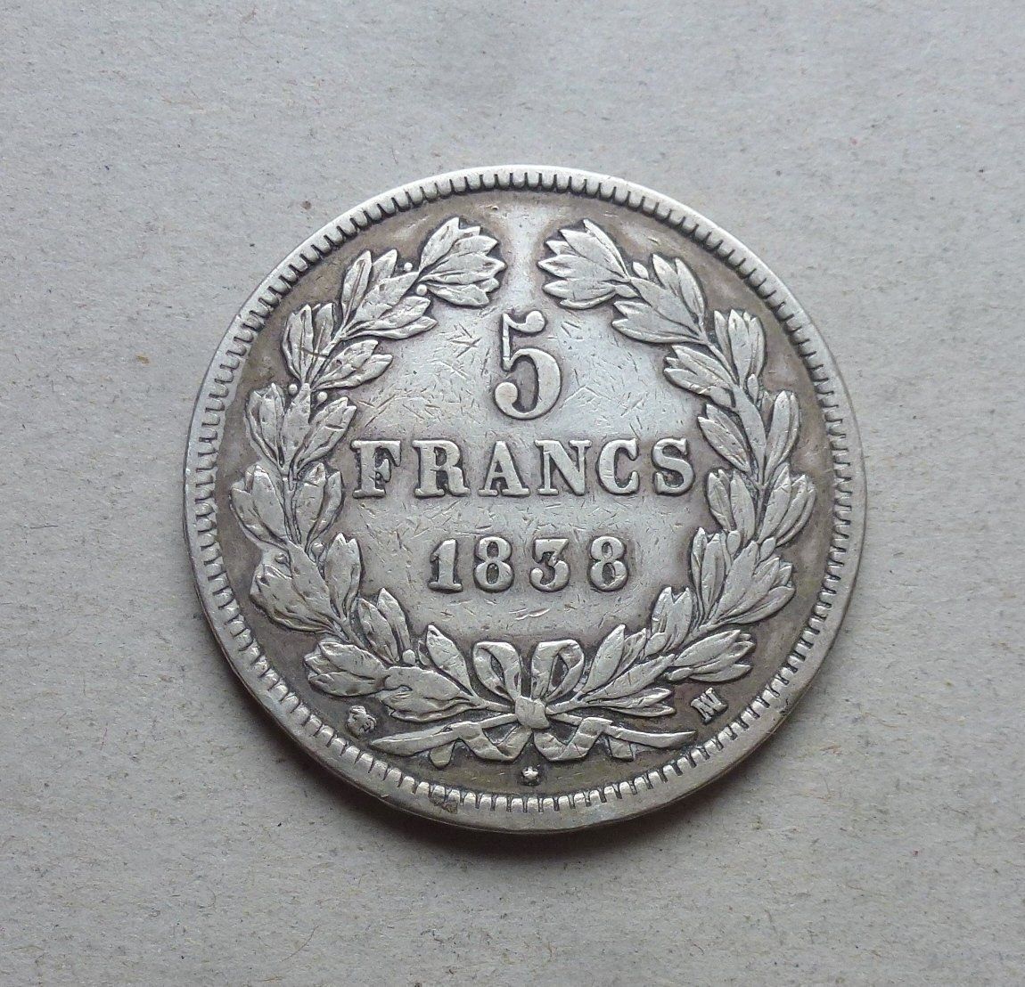 Tutti le monete: Frankreich ++ 5.- Francs 1838 MA – Usato da Walkringen venduto da Casablanca777