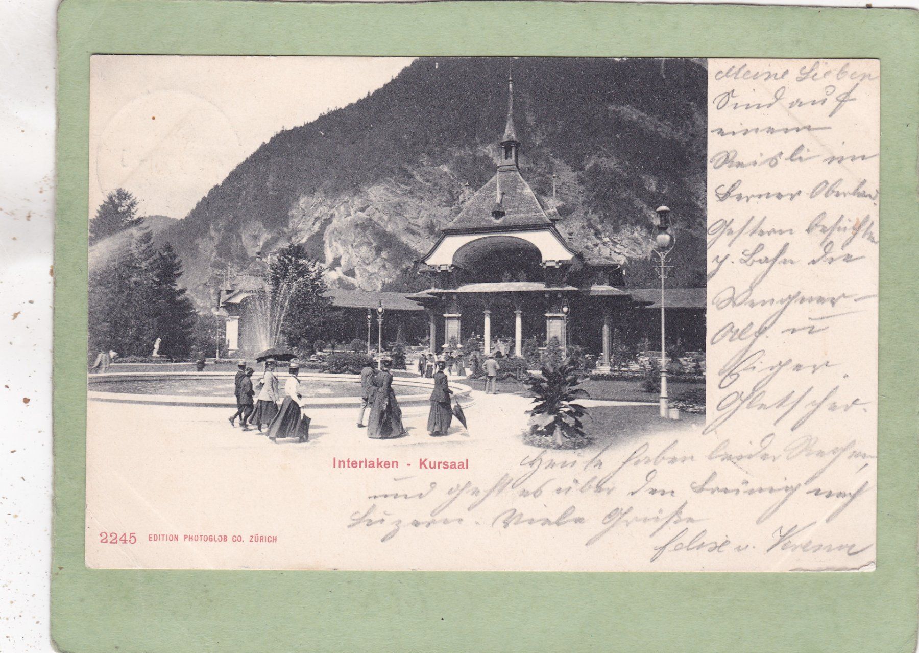 Cartoline postali: Interlaken Kursaal 1903 – Usato da Herisau venduto da Lisegrat2008