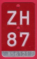 VELONUMMER / FAHRRADSCHILD ZH 87