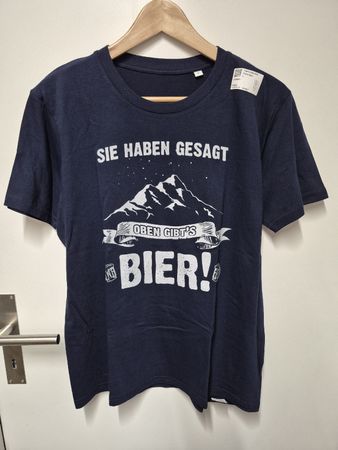 T-Shirt Bio Baumwolle Gr.S, Bier, Wandern, Berge, NEU