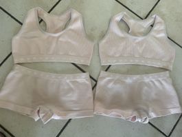 2x Mädchen Sport BH und Shorts Set, Gr. 146/152 Top