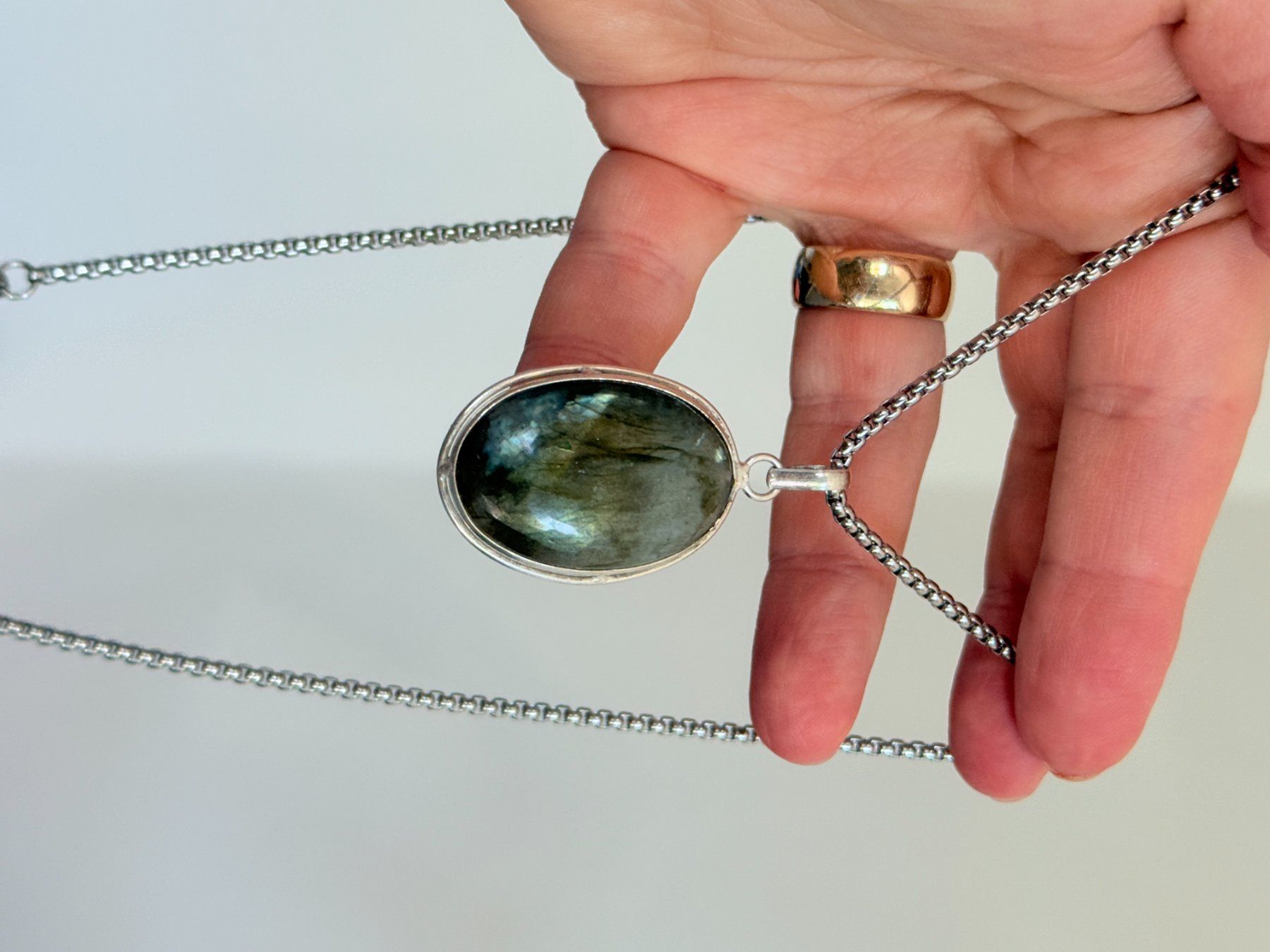 Catenine: Pendentif Labradorite - Élégance & Mystère ✨ – Nuovo e nell'imballaggio originale da Genève venduto da AWWA 3