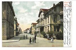 Romanshorn (TG) Bahnhofstrasse - Hotel Bodan - belebt - 1907
