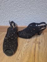 Ellen Blake Sandaletten Damen schwarz offen Wildleder