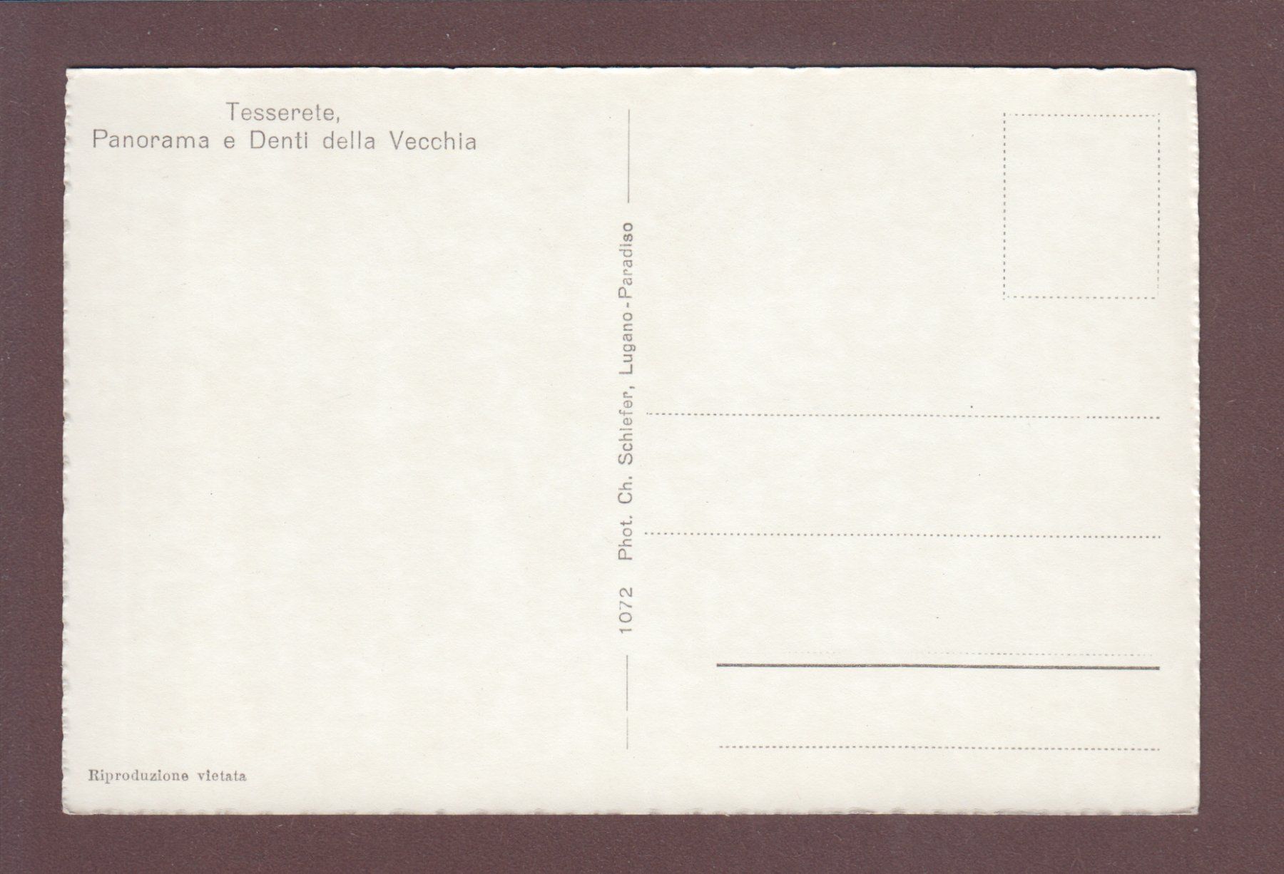 Cartoline postali: TESSERETE - Denti della Vecchia – Usato da Pully venduto da nicecards 1