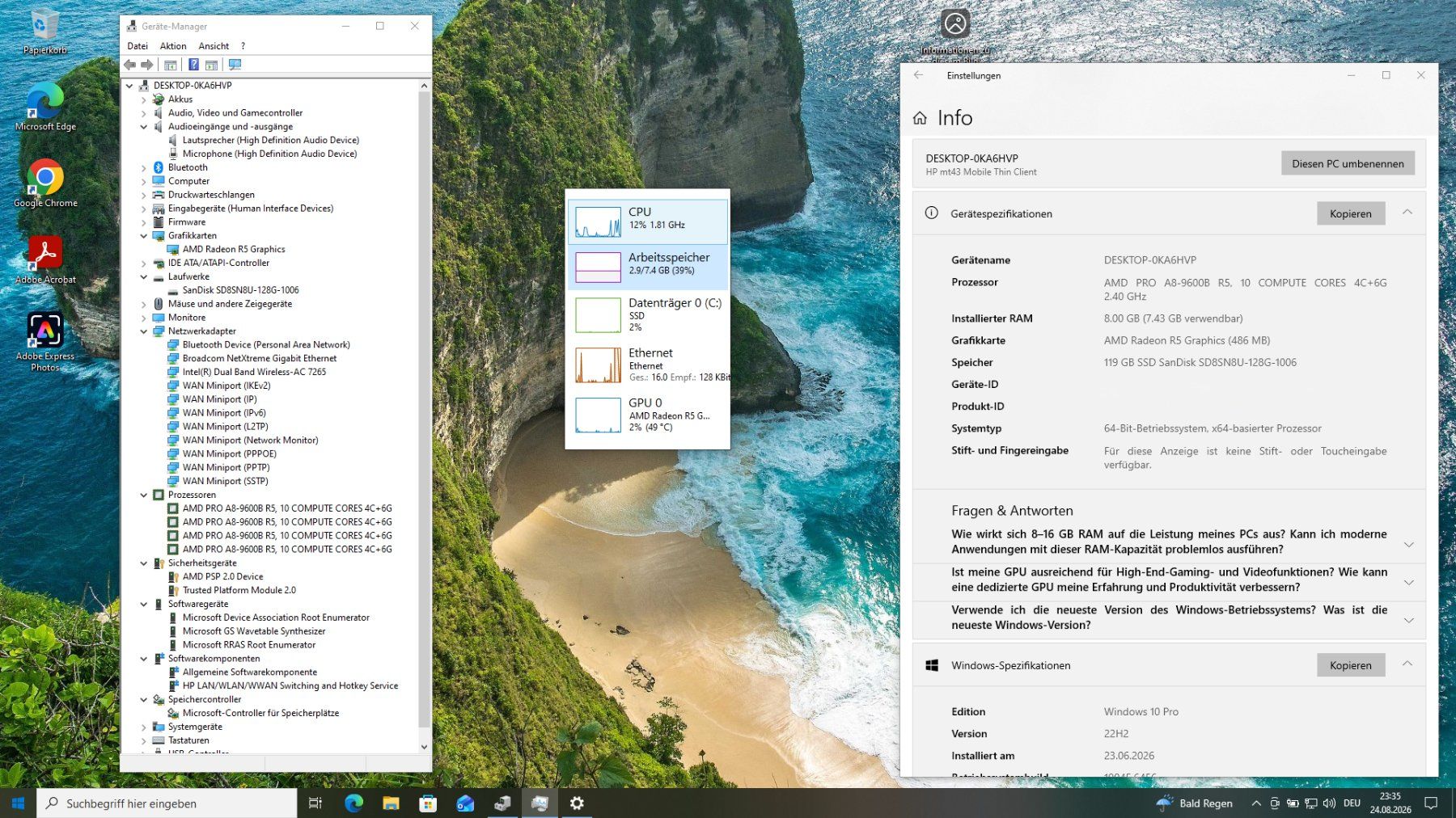 Hewlett Packard Portables: HP EliteBook mt43 Mobile Thin Client - Windows 10 Pro – D'occasion à Spreitenbach par PremiumNotebooks 7