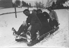 Privatfoto, 1920er  - Davos, Bobsleigh, Schlitten, Sport