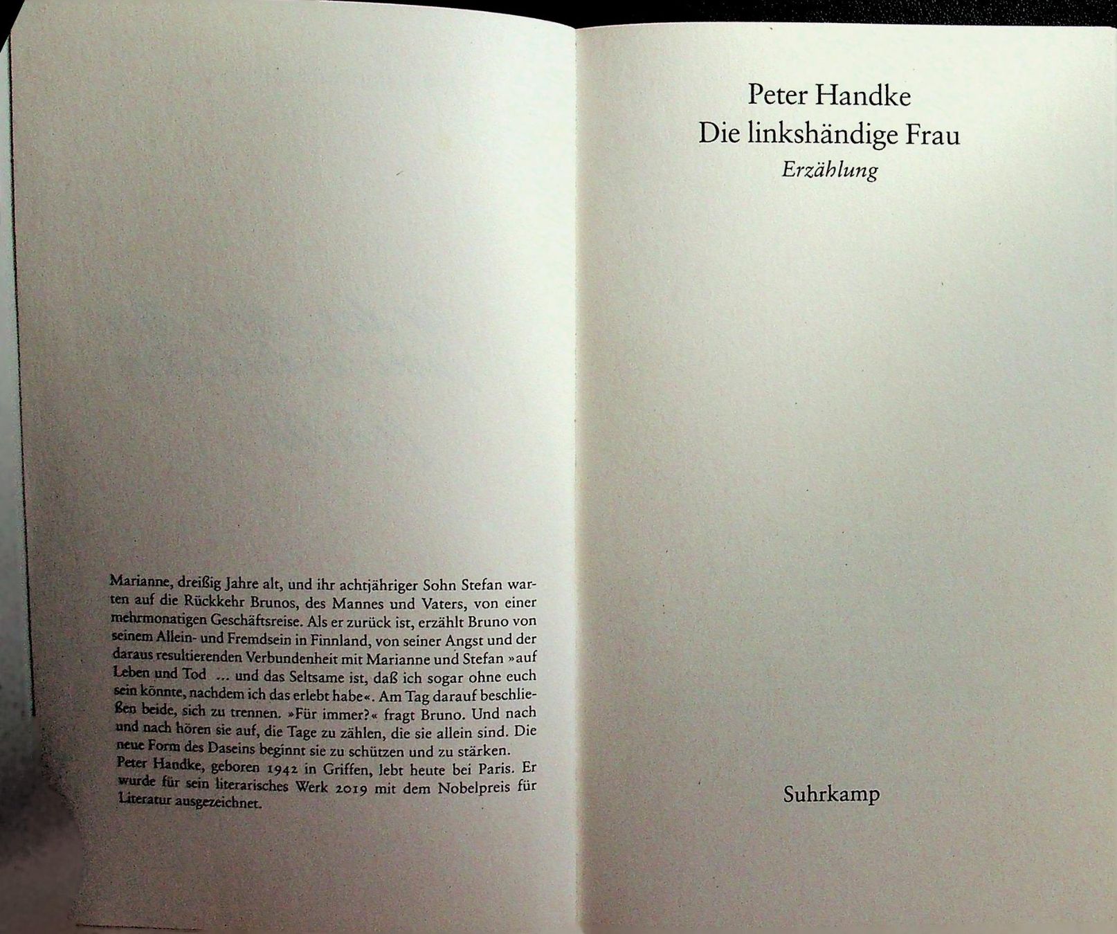 Bücher: Peter Handke Die linkshändige Frau – Gebraucht aus Reitnau von Zaomir 3
