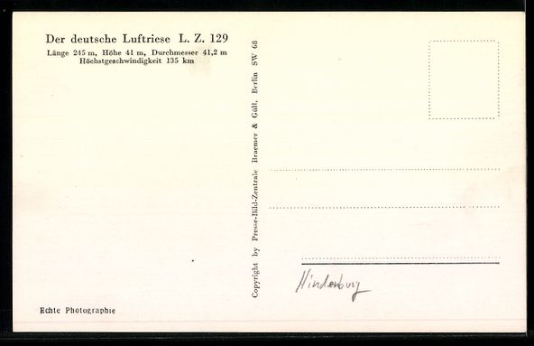 Foto & Poster: Zeppelin LZ 129 Hindenburg vor der Landu – Usato da Berlin venduto da bartko-reher 1