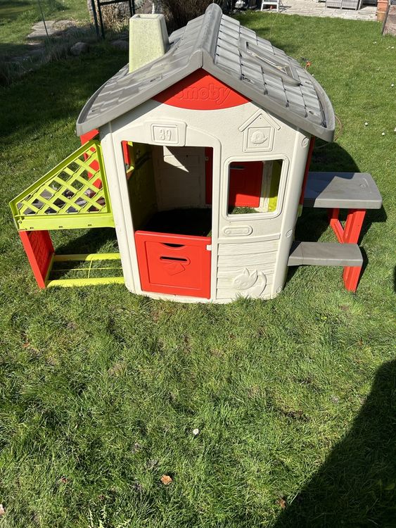 Smoby Spielhaus mit Küche Klingel Zaun Regenbehälter Boden Kaufen auf