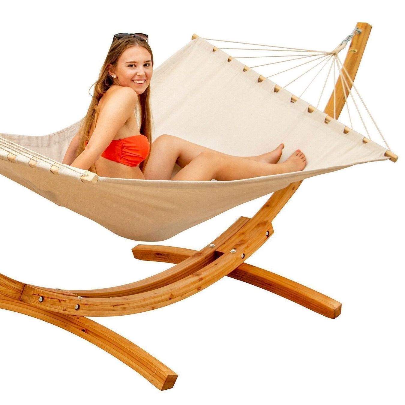Hamac: Amanka Hängematte XXL mit Gestell Holz – Neuf avec emballage d'origine à Bottighofen par zaap 3