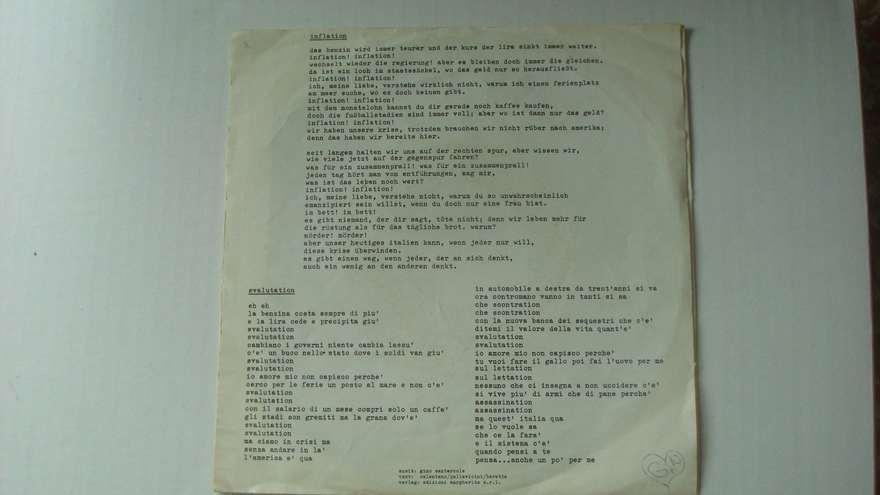 Vinyles: Adriano Celentano Svalutation - La Barca 1976 – D'occasion à Münchenstein par Pesci6 3