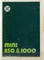 ORIGINAL BETRIEBSANLEITUNG | MINI 850 & 1000 - AB 06.1976