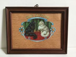 Uralter antiker Bilderrahmen mit Katzenbild