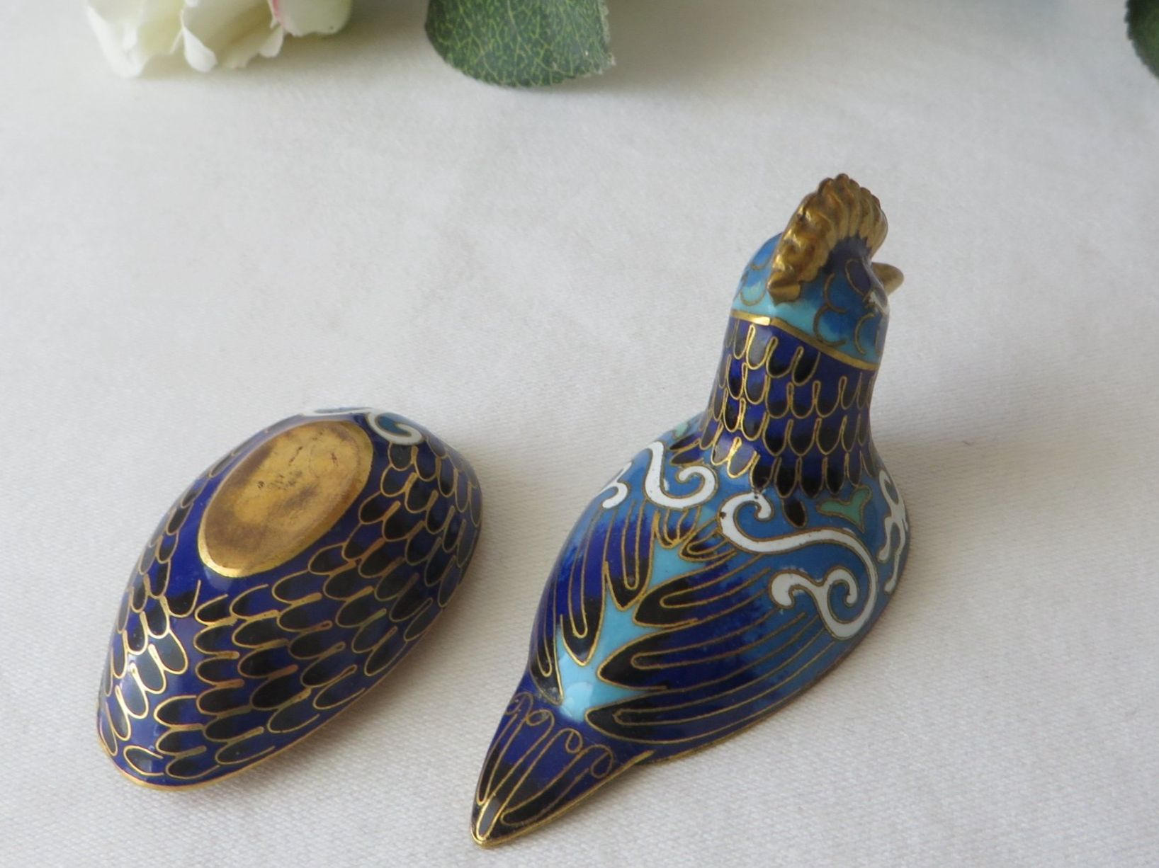 Statuette: SELTENES CHINESISCHES CLOISONNÉ VOGEL DÖSCHEN BUNTE EMAILLE – Usato da Neuhausen am Rheinfall venduto da Arielle55 6