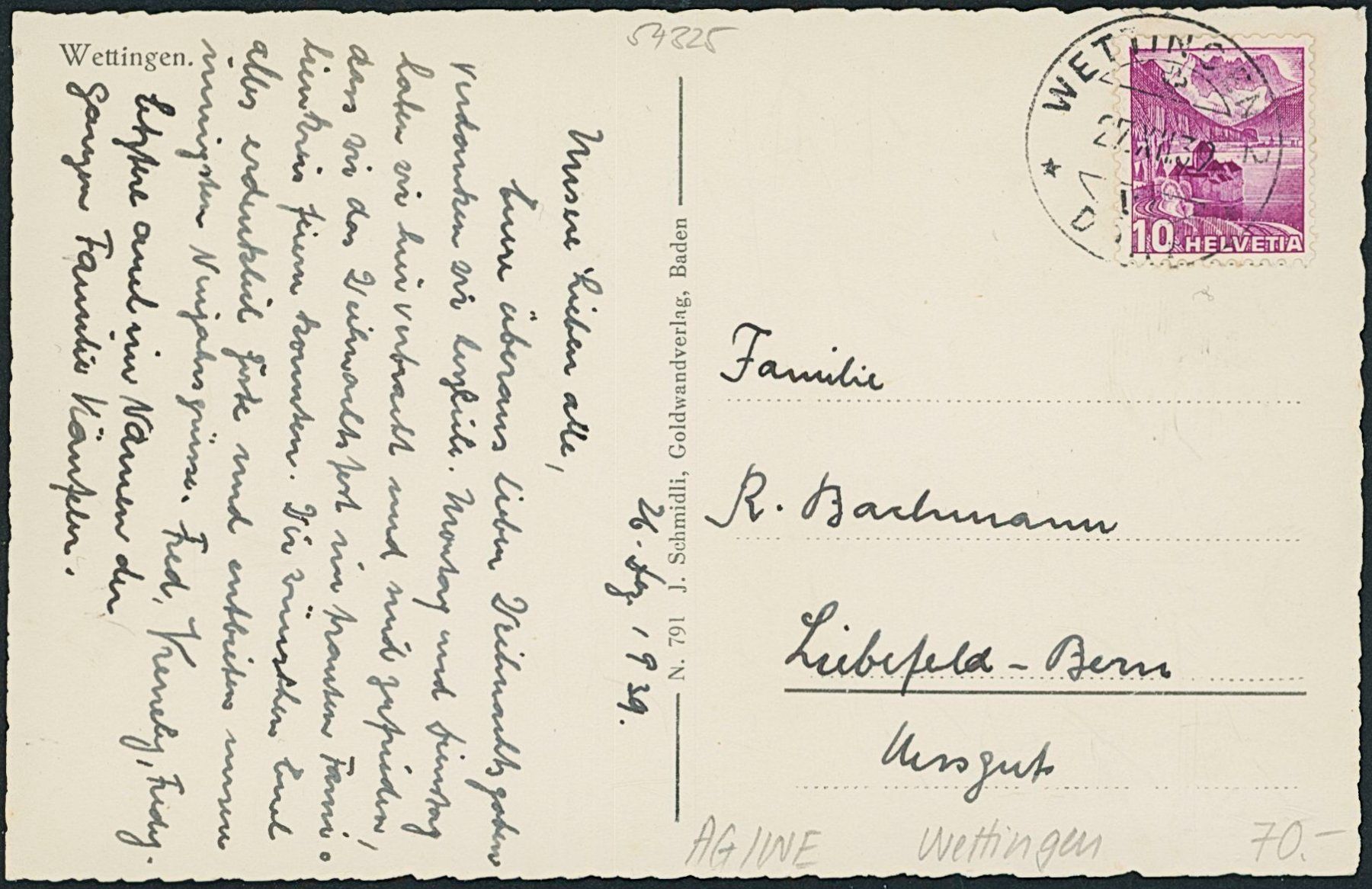 Cartoline postali: AG Wettingen – Usato da Schindellegi venduto da Jonathan77 1