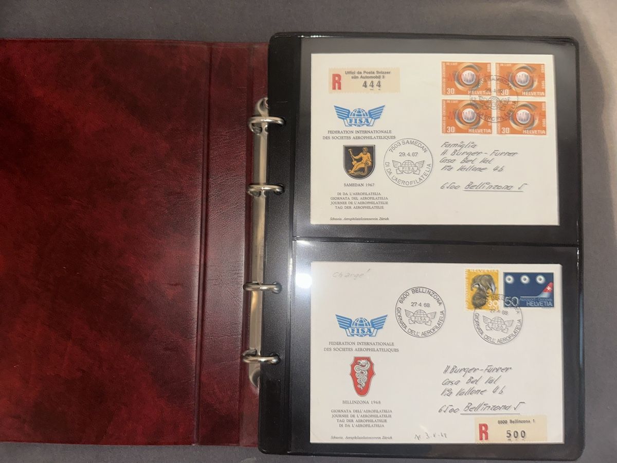 Alle Briefmarken: Flugbriefe Album Schweiz Luftpost Airmail – Gebraucht aus Stettfurt von 2442 9