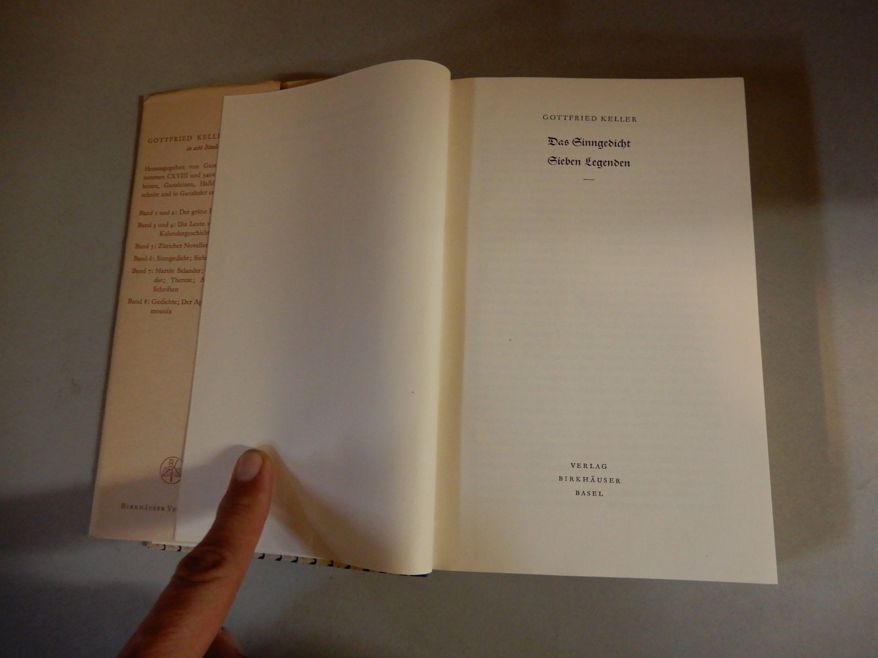 Libri: Gottfried Keller: Das Sinngedicht, Sieben Legenden – Usato da Erstfeld venduto da Mario_boe0 1