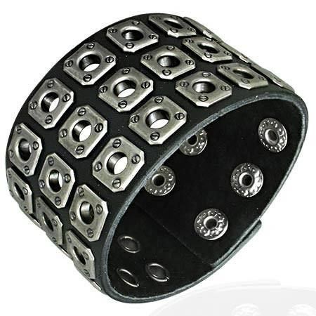 Bracciali & Braccialetti: Steampunk Style Lederarmband mit Nieten – Nuovo (secondo la descrizione) da Schwanden GL venduto da UHRKNALL