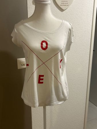 Kurzarm Shirt weiss von Lola Fred  Gr.  S