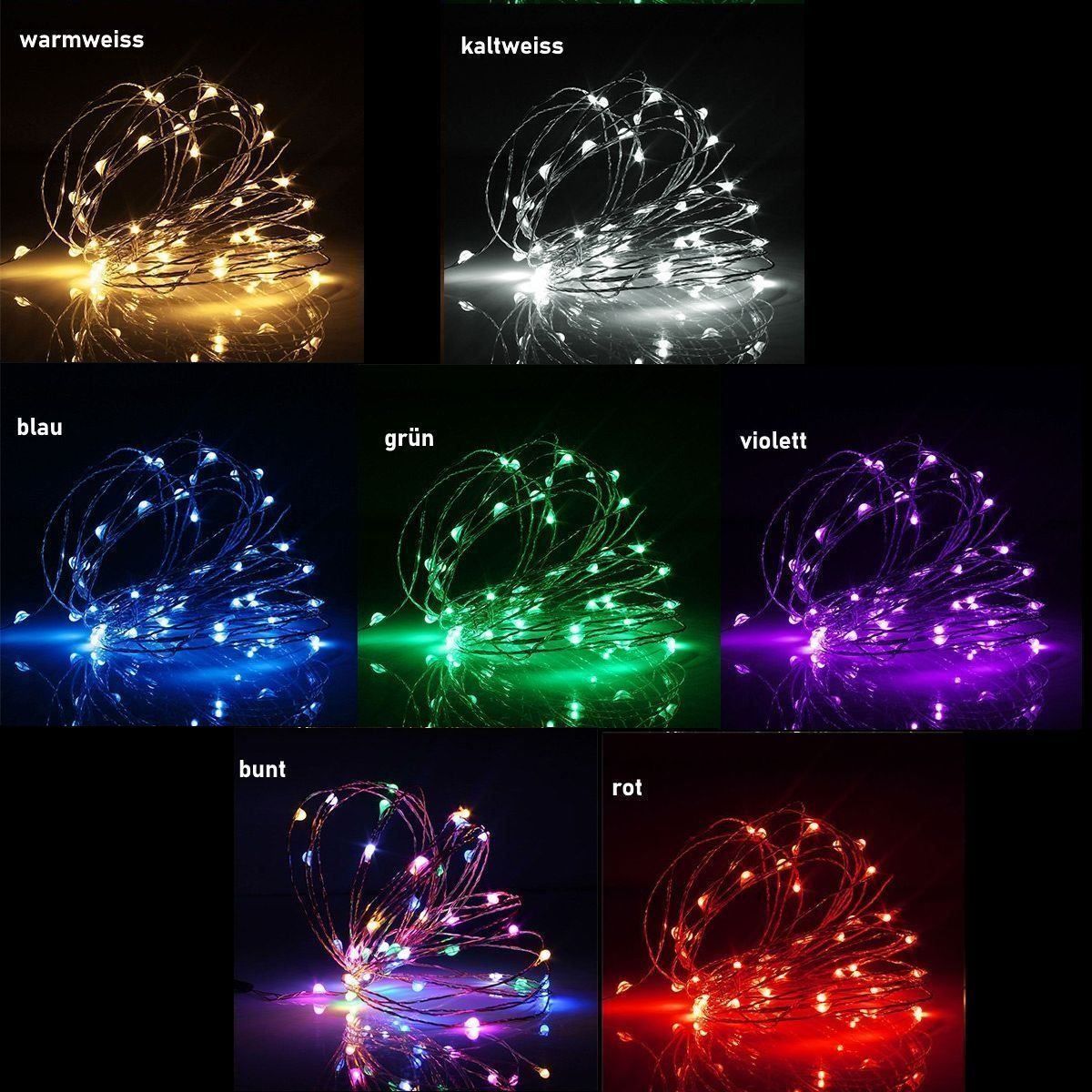Ghirlande e barre luminose: 4 Stk LED-Lichterkette 5m - 50 LED – Nuovo e nell'imballaggio originale da Oberwangen b. Bern venduto da Leoso