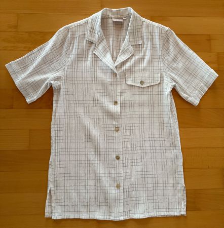 Citylive Bluse Weiss mit Anthrazit kariert Grösse 36/38