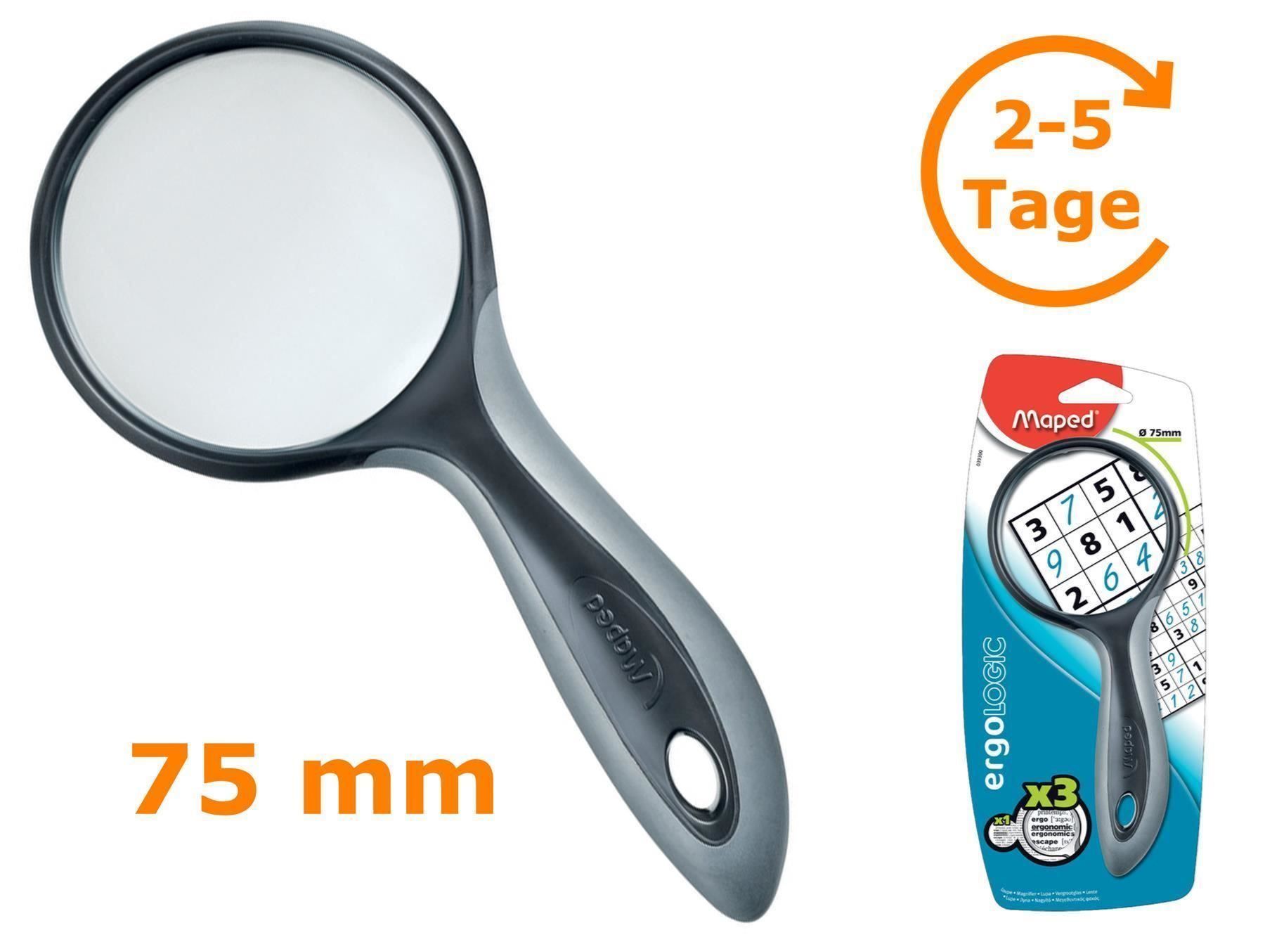 Sonstiges zu Optik: Lupe mit Griff, rund, Durchmesser 75 mm – Neu und originalverpackt aus St. Gallen von cointec