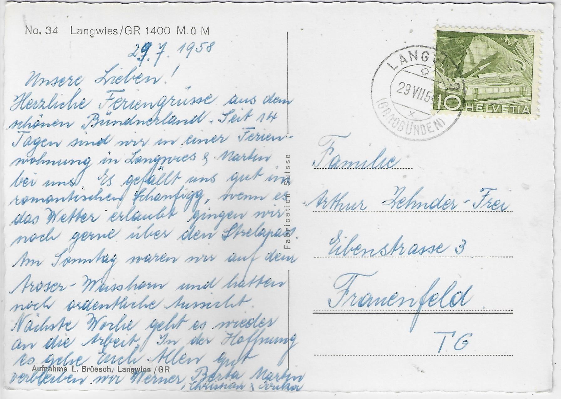 Cartes postales: Langwies GR - Generalansicht – D'occasion à Ettingen par Kartenplanet 1