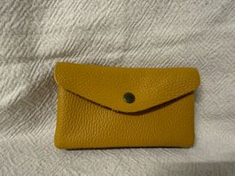 Echt Leder Pochette/Münzbeutel Gelb Made in Italy Sommer ☀️