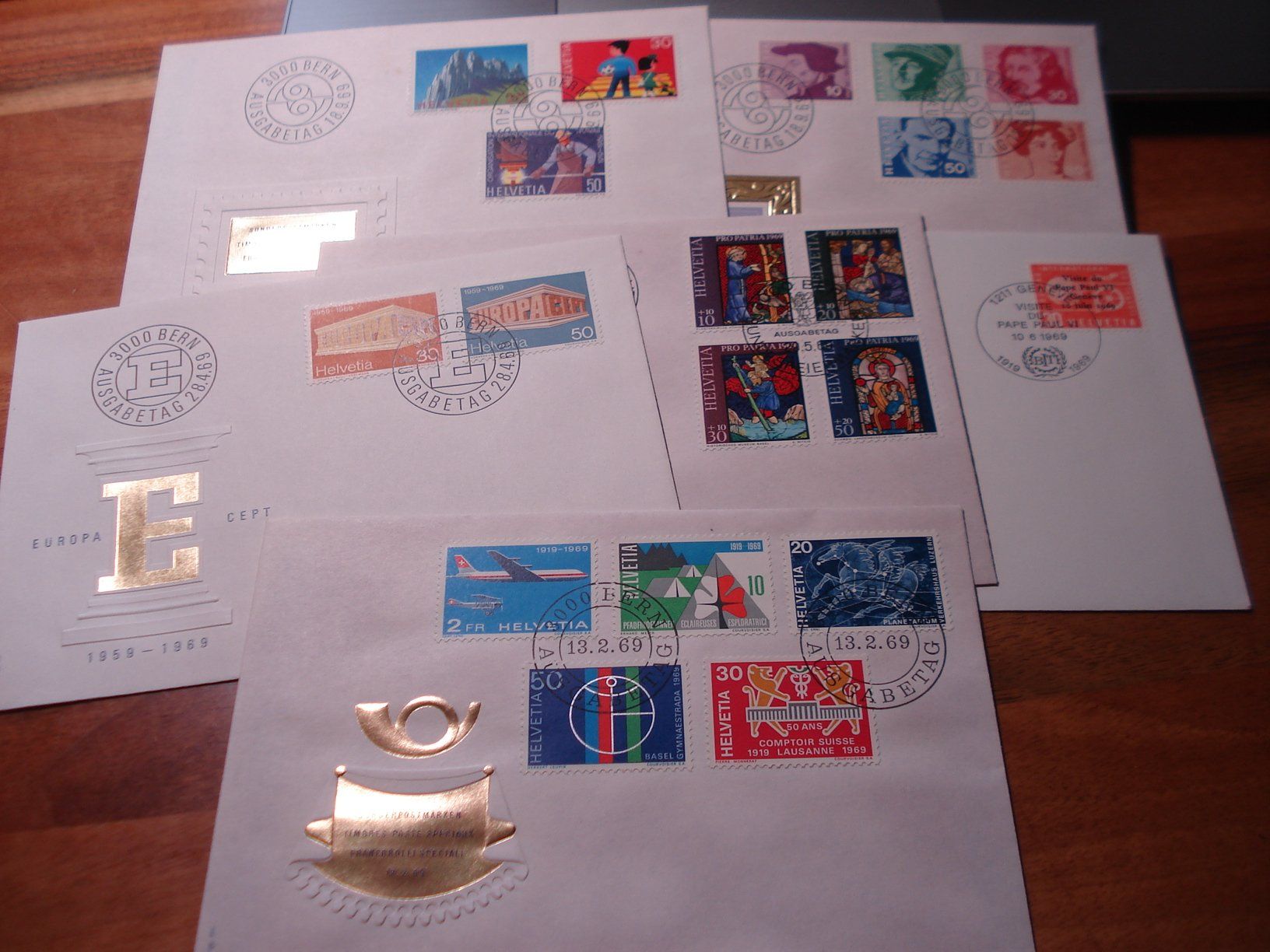 Tutti i francobolli: Set 1969, FDC 7 Belege – Usato da Niederwil AG venduto da morostahu 1