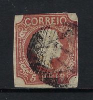 Portugal 1855 D. Pedro Cabelos lisos 5r.