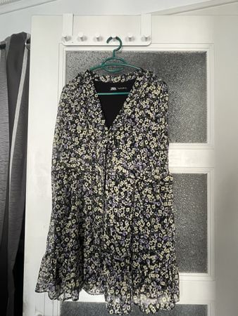 Robe courte Zara à fleurs, , taille L
