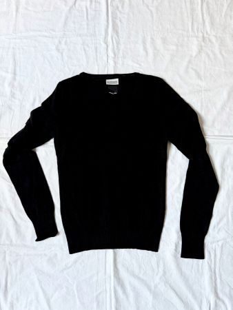 Street One Feinstrick Pullover schwarz, V-Ausschnitt, Gr. 34