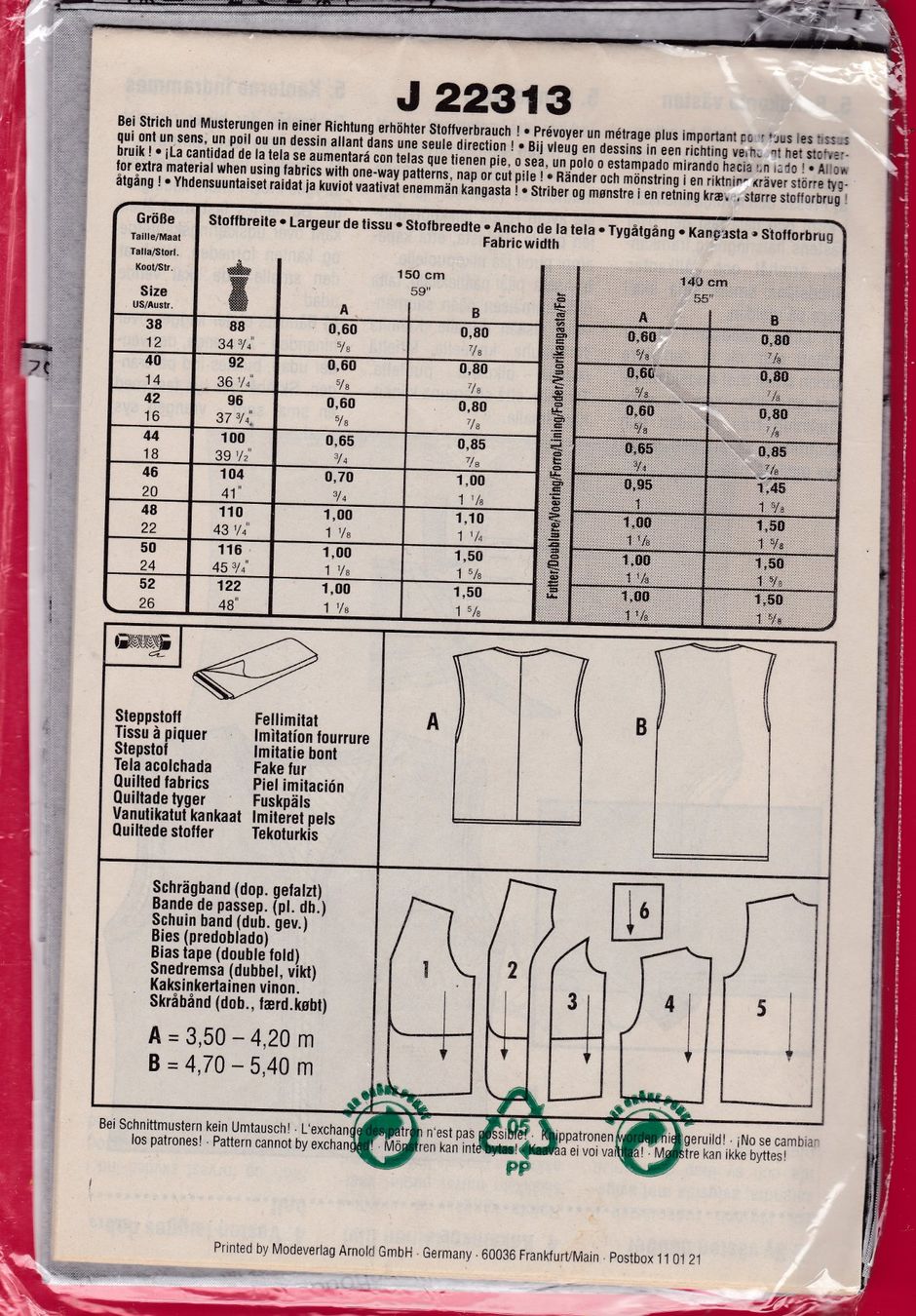 Cartamodelli: SCHNITTMUSTER, NEUE MODE, QUICK & EASY, J 22313 – Usato da Oberrieden venduto da Gebirgsstelze 1